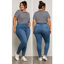 Jeggings med resårmidja och bakfickor, Lola, mellanblå 