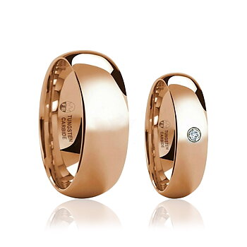 Forlovelsesringe - Tungsten CZ Package - Shiny Diamond Rosé Mix