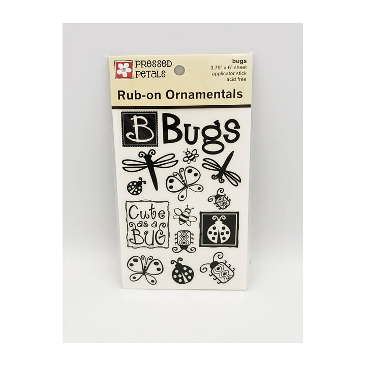 Pressed Petals Rub-On Ornamental - Bugs