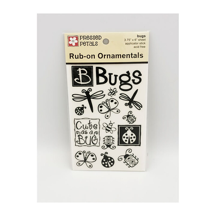 Pressed Petals Rub-On Ornamental - Bugs