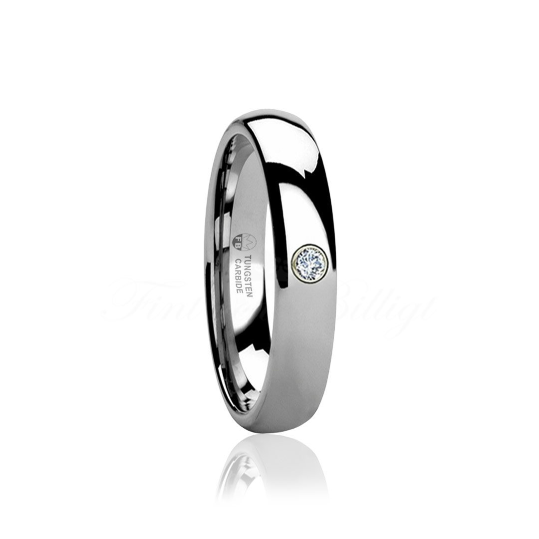 Förlovningsringar - Tungsten Högblank Sten Paket - Shiny Diamond - 6
