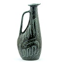 Gunnar Nylund (Farina 1960s) Green Bottle Vase with Abstract Relief 31 cm