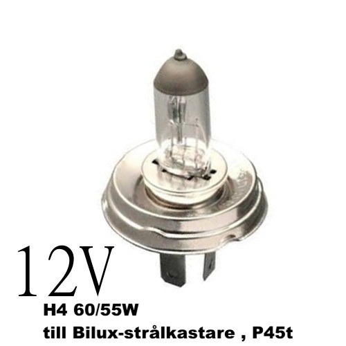 H4  60/55W till Bilux strålkastare