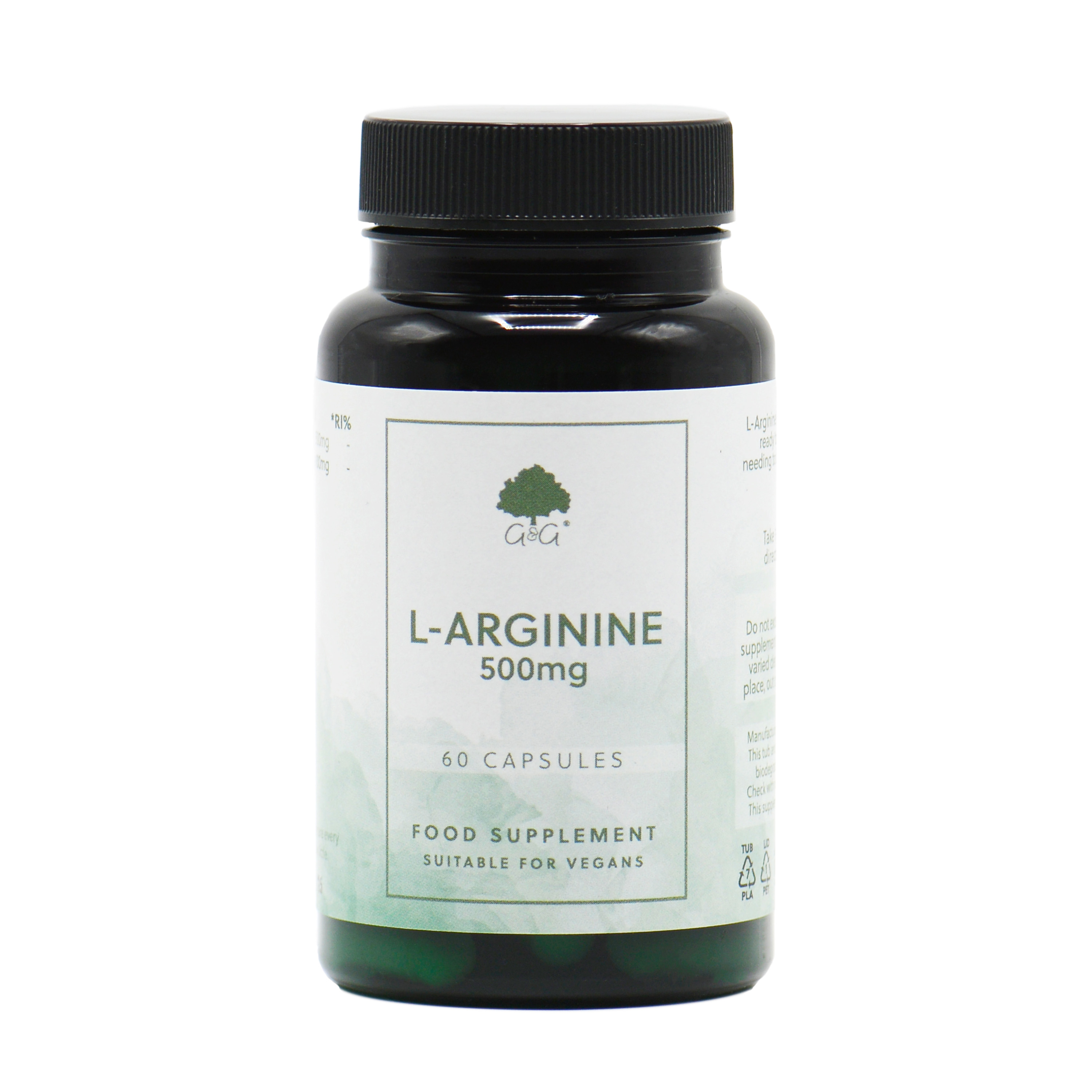L-Arginine 500 mg 60 kapslar - G&G Vitamins