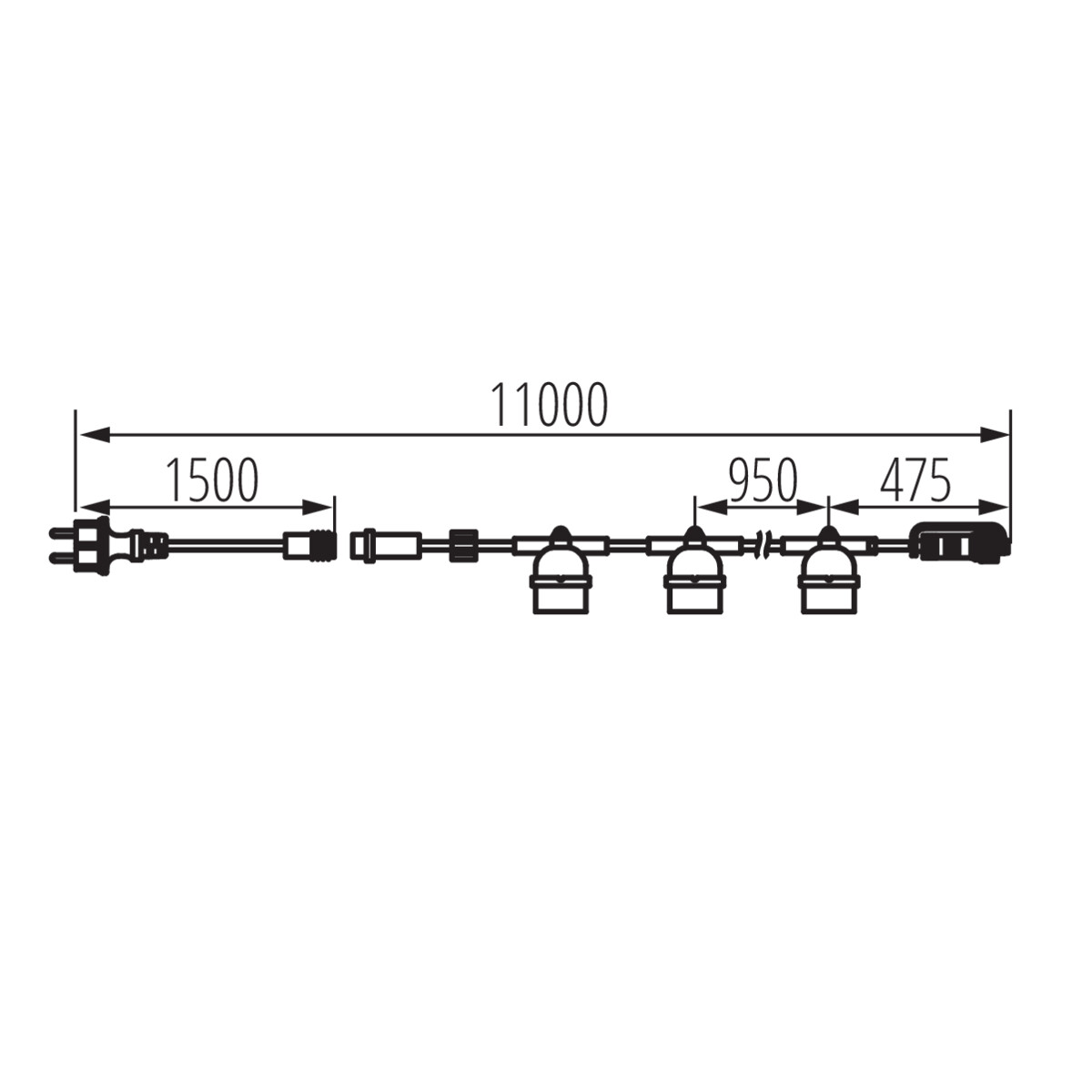 KANLUX ljusslinga IP44 11 m, 10xE27 - 7