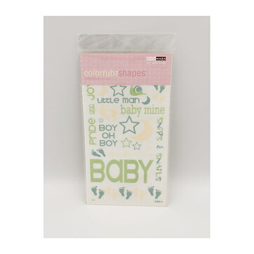 Scrapworks Rub-Ons Colorubz Shapes - Baby Boy