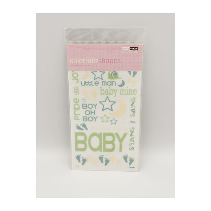 Scrapworks Rub-Ons Colorubz Shapes - Baby Boy
