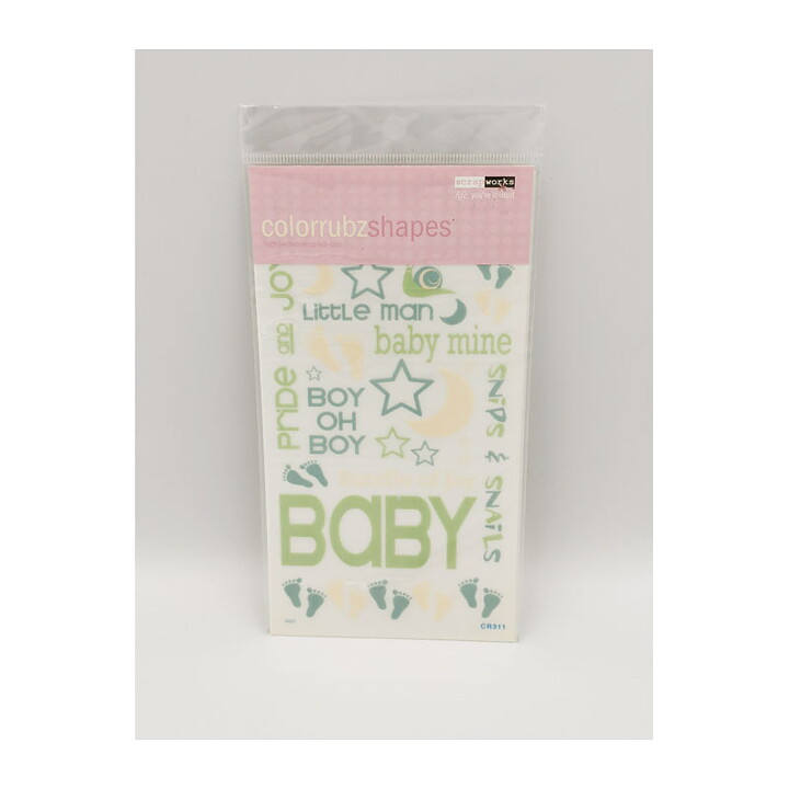 Scrapworks Rub-Ons Colorubz Shapes - Baby Boy