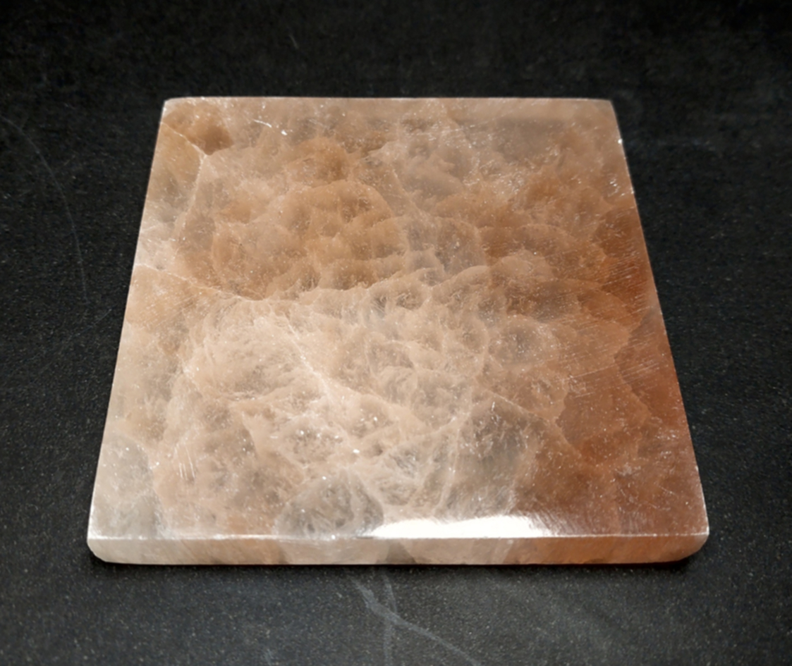 Selenit laddnings platta - Rosa/Orange (Selenite Charging Plate) - ca. 11x10cm