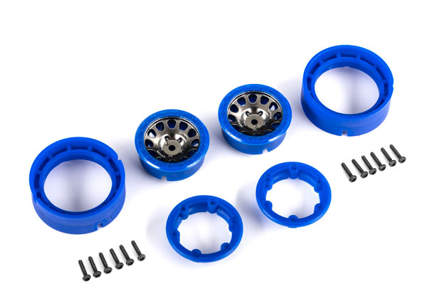 Traxxas 9781-blkbl Wheels Method Race 105 Beadlock Black/Blue 1.0 (2) TRX-4M