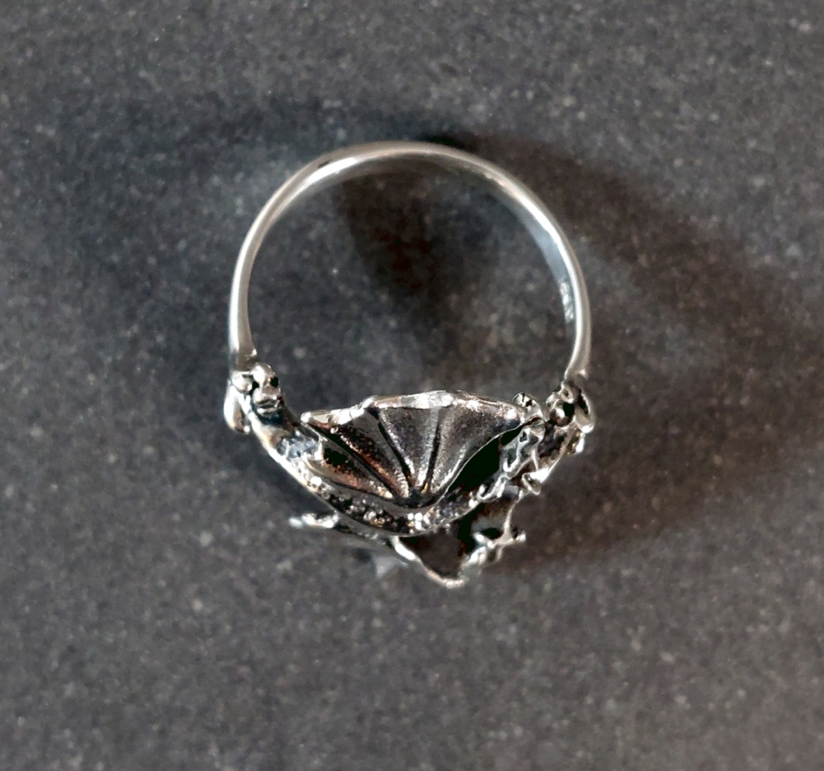Ring i Silver - Tvåhövdad Drake - 2