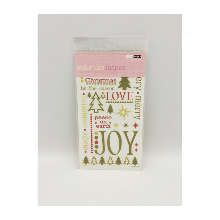 Scrapworks Rub-Ons Colorubz Shapes - Christmas