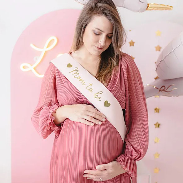Sash "Mom to be" - Ljusrosa
