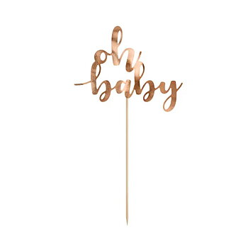 Cake topper "Oh baby" - Rosé -1