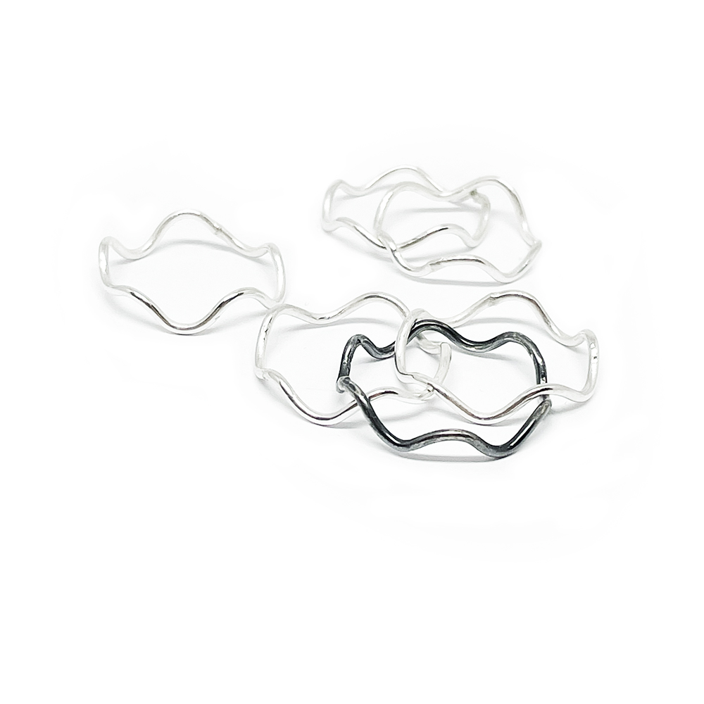 Silver ring WAVE  - 3