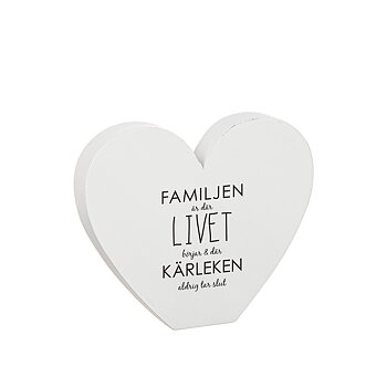 Stående Hjärta "Familjen Livet", 15 cm