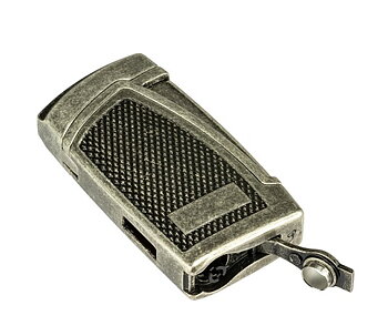 Passatore  Bogota II Jet Flame Lighter - Inbyggd Cigarrborr Silver Antique Punch