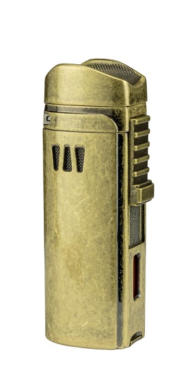 Passatore Trinidad III Flame Jet Lighter - Inbyggd Cigarrborr Brass Antique 