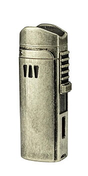 Passatore Trinidad III Flame Jet Lighter - Inbyggd Cigarrborr Silver Antique
