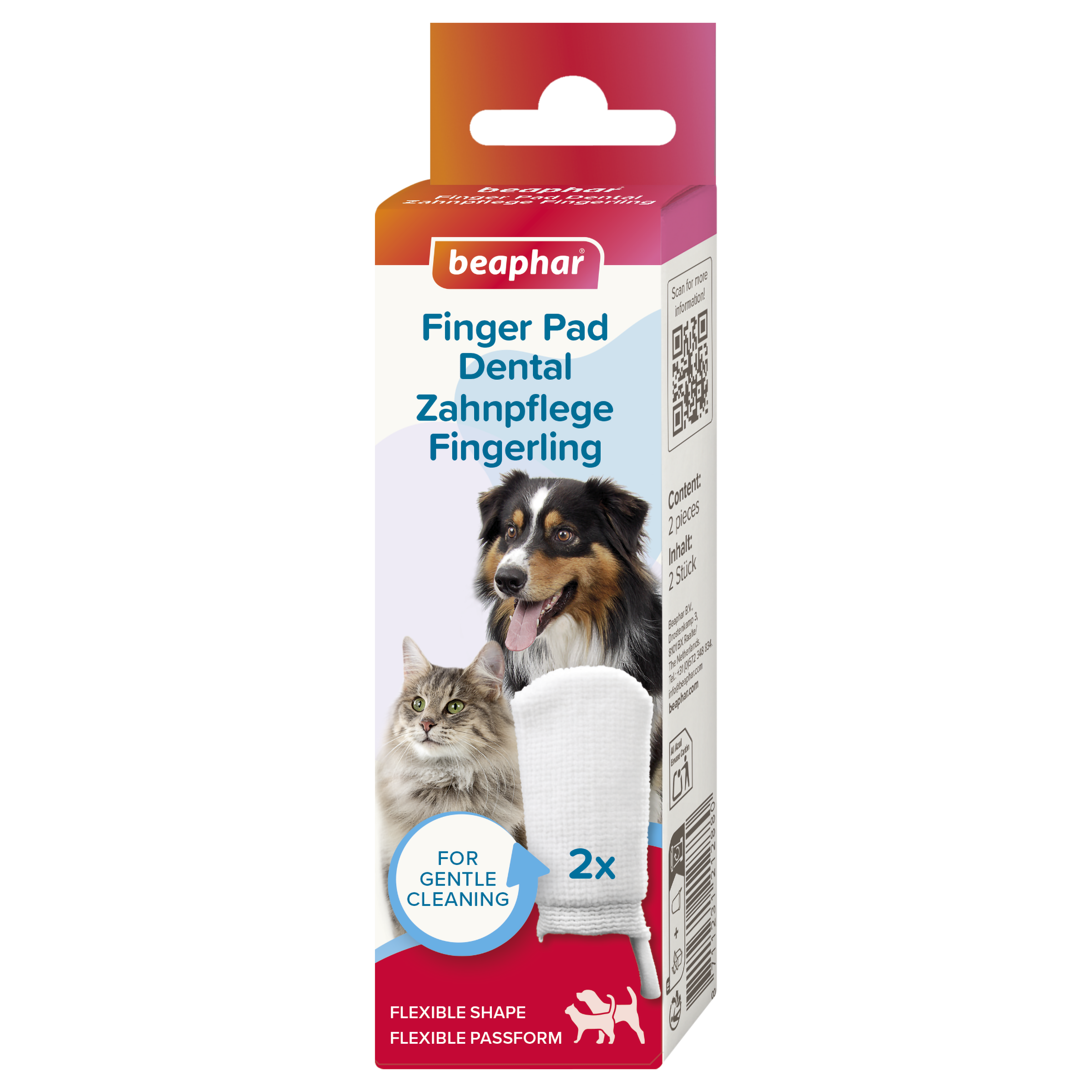 Fingertandborste bomull, 2-pack, Beaphar