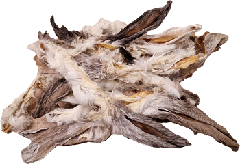 Kaninöron med hår, 220g