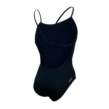 Swimsuit black chlorine resistent for training and competition with thin stripes