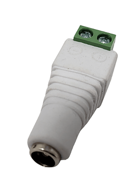 DC plugg 5,5/2,1 mm, hona vit