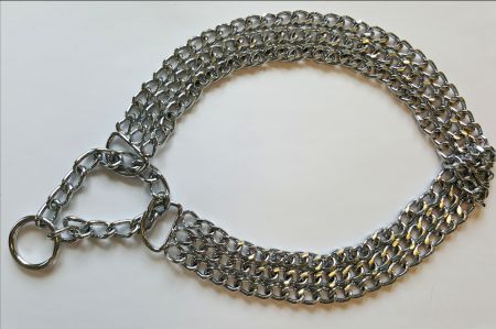 Halvstryp tredubbel kedja, Silver, 60cm