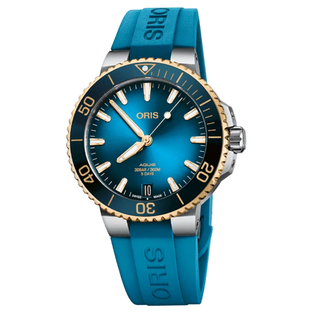 01 400 7769 6355-07 4 22 75FC Oris Aquis Date Calibre 400 41,5 bic blå