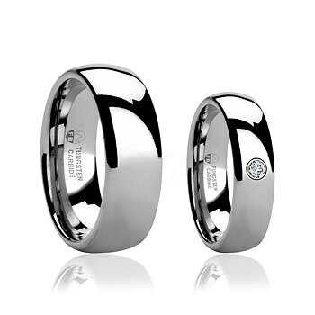 Förlovningsringar - Tungsten CZ Diamant Paket - Shiny Diamond Mix