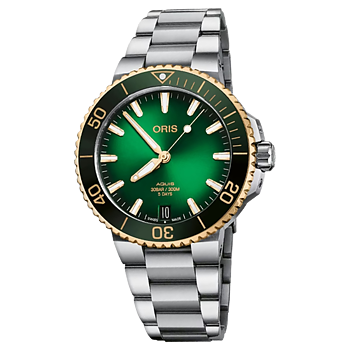 01 400 7769 6357-07 8 22 09PEB Oris Aquis Date Calibre 400 41,5 bic grön