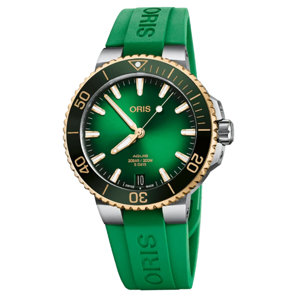 01 400 7769 6357-07 4 22 77FC Oris Aquis Date Calibre 400 41,5 bic grön