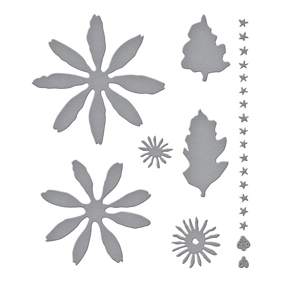 Gerber Daisy and Ladybugs Etched Dies