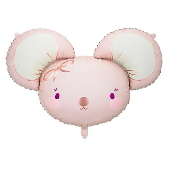 Folieballong - Rosa kanin med rosett -1