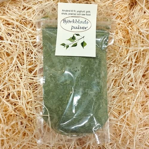 Björkbladspulver, 75g, 10st/låda