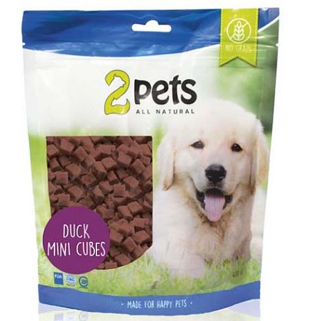 Hundgodis Duck minicubes, 2pets - 2