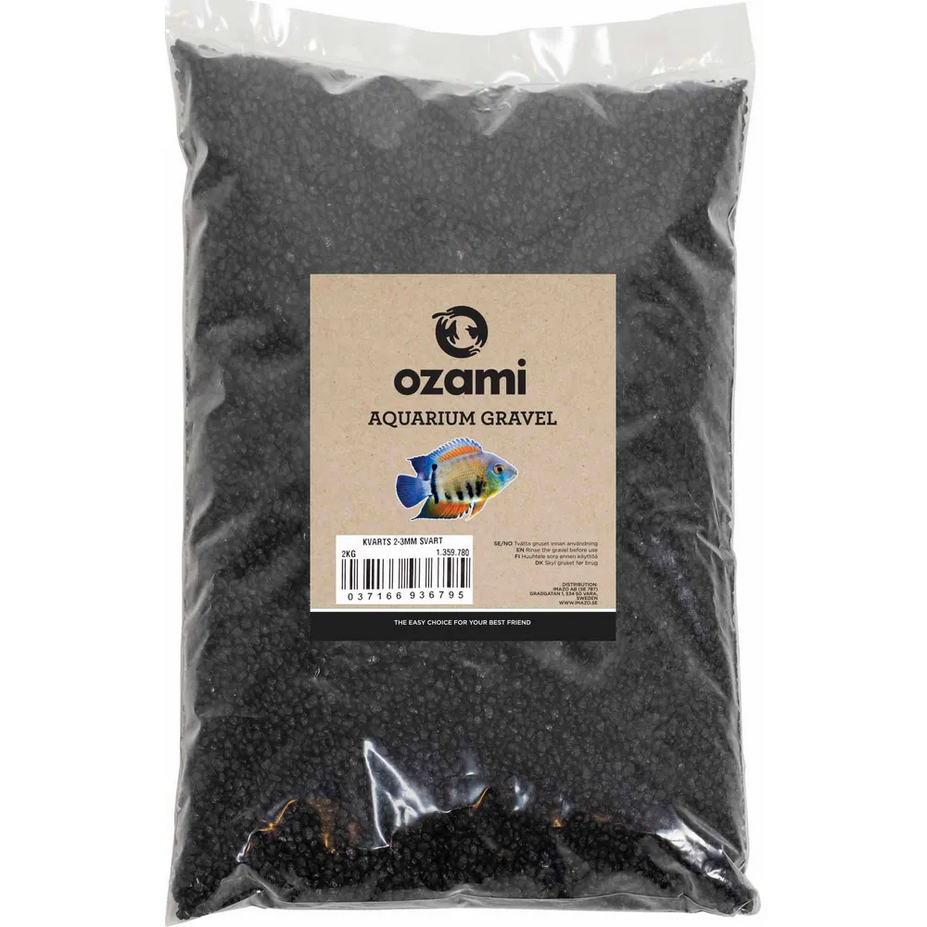 Ozami - Aquarium Gravel 2-3mm Svart - 2kg