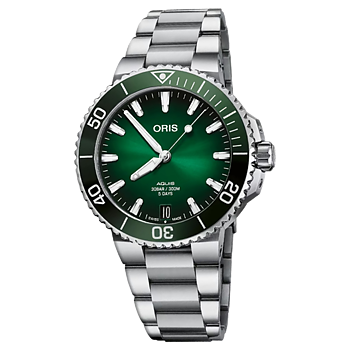 01 400 7769 4157-07 8 22 09PEB Oris Aquis Date Calibre 400 41,5 grön