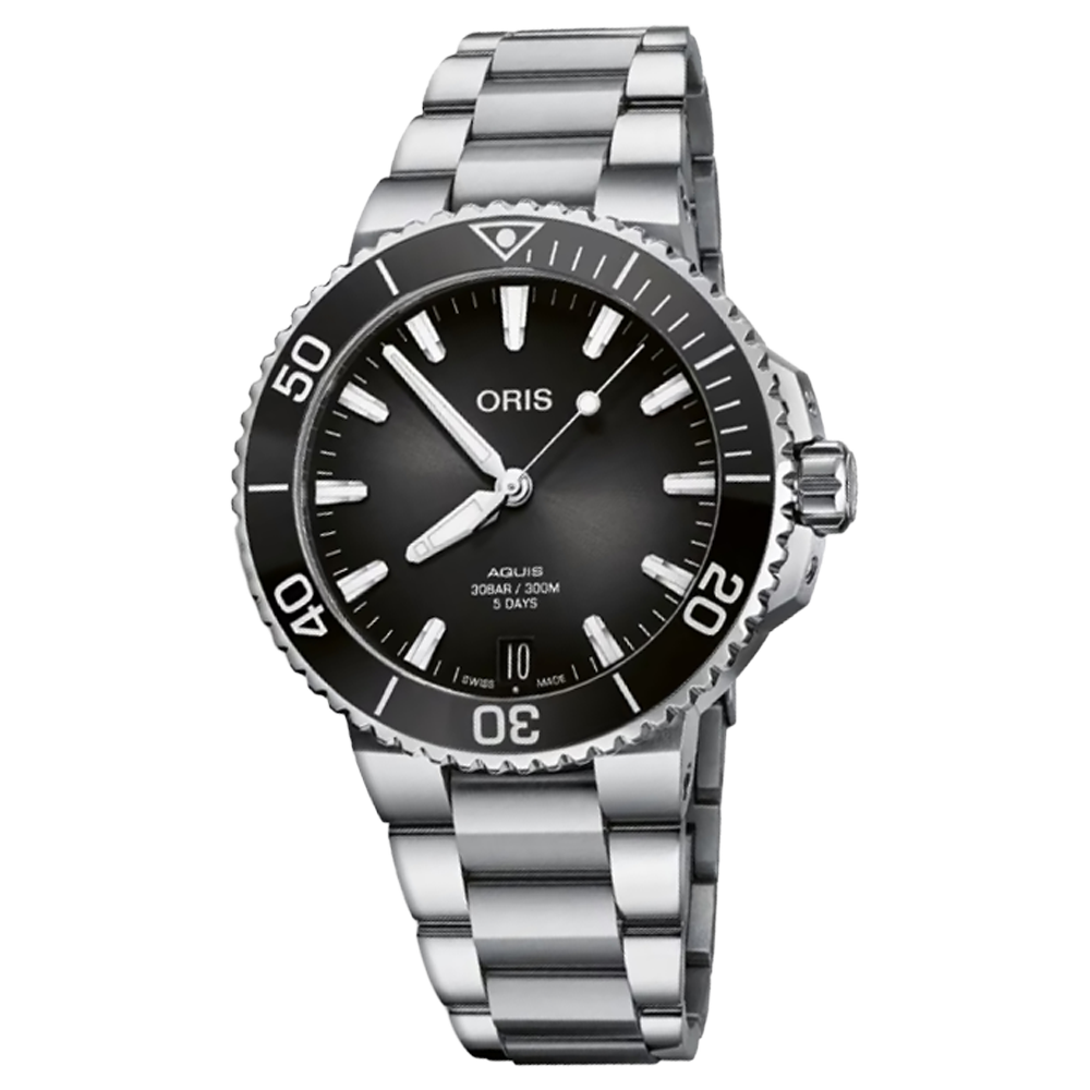 01 400 7769 4154-07 8 22 09PEB Oris Aquis Date Calibre 400 41,5 svart