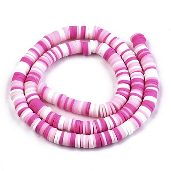 Heishi pärlor i fimo rosa mix