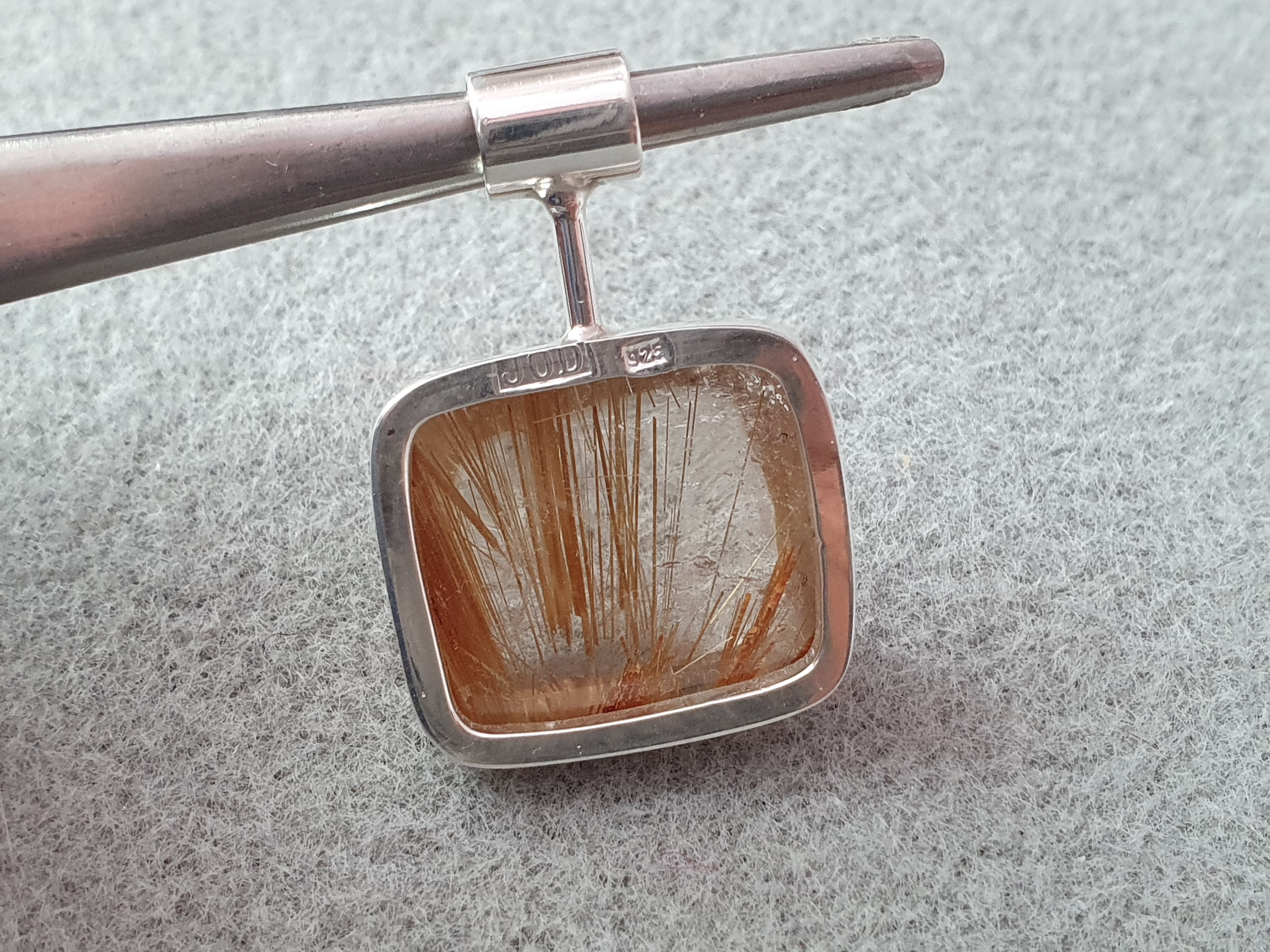 Pendant with rutilated quartz and sterling silver - 2