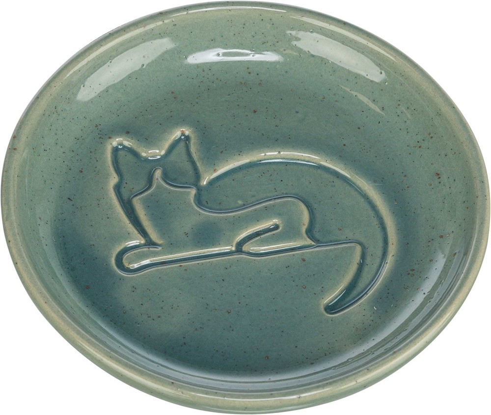 Skål, keramik, katt, ø 14.5 cm, grön - 2