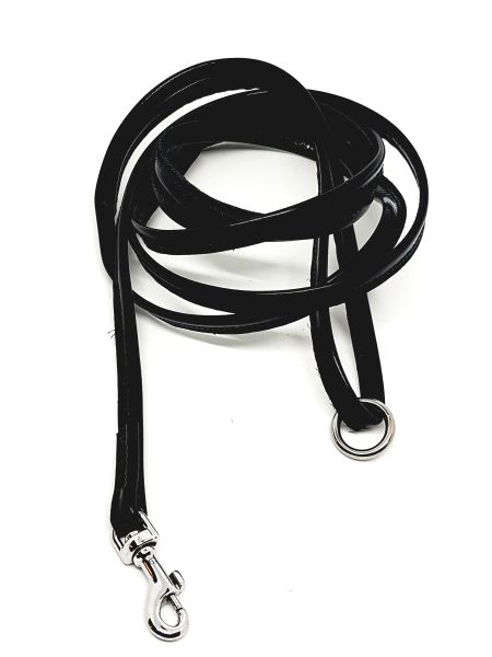 Lackat läderkoppel 180cm x 5mm med silverhake - 4
