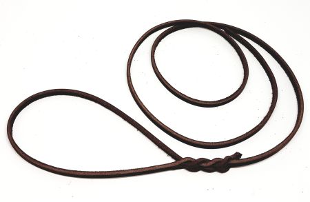 Läderkoppel, brun oflätad, 6mm bredd - 3