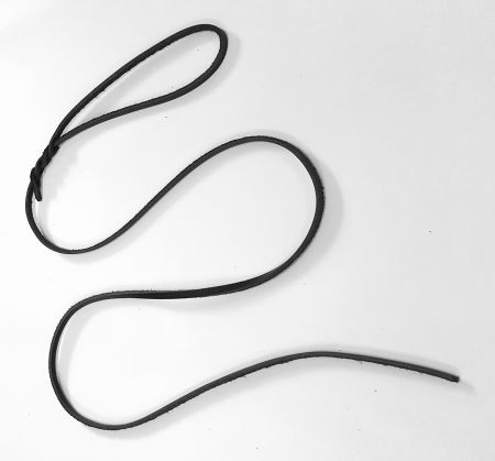 Läderkoppel, svart oflätad, 6mm bredd - 3