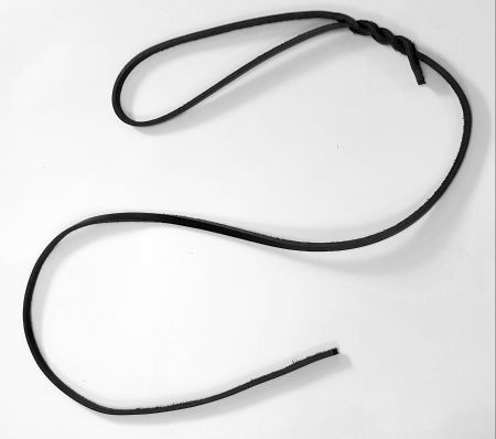 Läderkoppel, svart oflätad, 6mm bredd - 2
