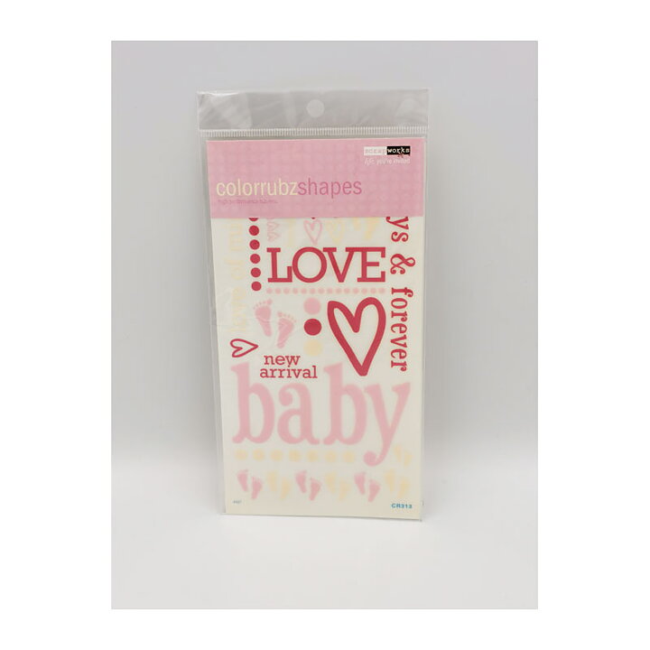 Scrapworks Rub-Ons Colorubz Shapes - Baby Girl
