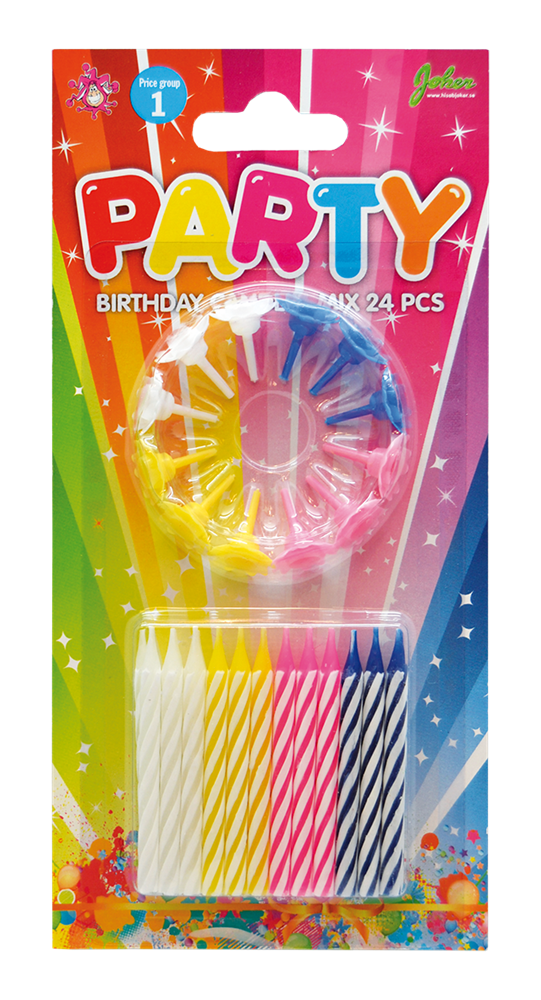 BIRTHDAY CANDLES MIX 24 PCS  - 2