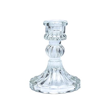 Glass candle holder for dinner candle