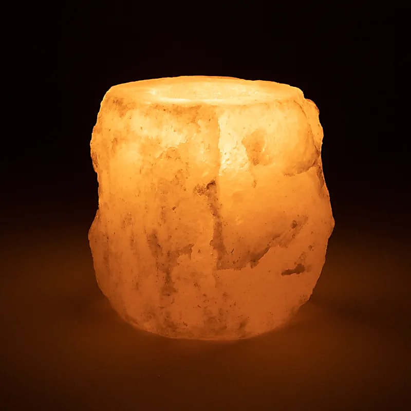 Crystal salt tea light holder white 800-1200 gram - 2